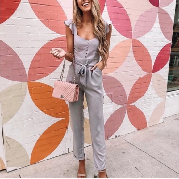 REVOLVE Pants - Gloria Flutter Jumpsuit in Lavender